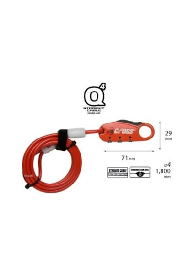 Crops Bisiklet ve Motosiklet Kask Klidi 4x1800 MM Şifreli Beyaz