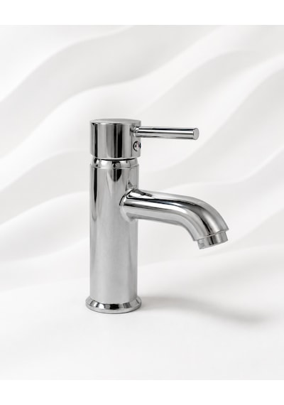 Premium Lüx Pirinç Ağır Gövde Krom Sabit Lavabo Bataryası Çubuk Kollu Çift Su Girişli