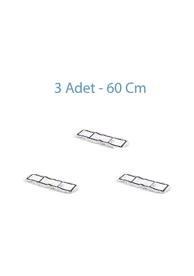 Ekol Yedek Nemli Mop Paspas Başlığı Beyaz 3 Adet 60 CM