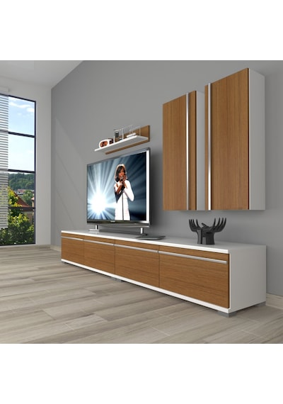 Decoraktiv Eko 5200t Mdf Tv Ünitesi Tv Sehpası - Beyaz Ceviz Beyaz - Ceviz