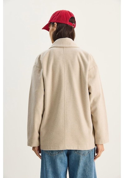 Shade Kadın Kruvaze Yaka Cep Detaylı Kaşe Blazer Ceket 60283757 - Bej