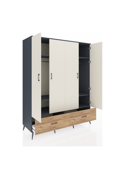 Kronos Gardrop 6 Raflı 2 Çekmeceli 2 Askılı 176x59x221 Antrasit-aytaşı/çam Aytaşı/çam Kronos Gardrop 6 Raflı 2 Çekmeceli 2 Askılı 176x59x221 Antrasit-aytaşı/çam Aytaşı/çam