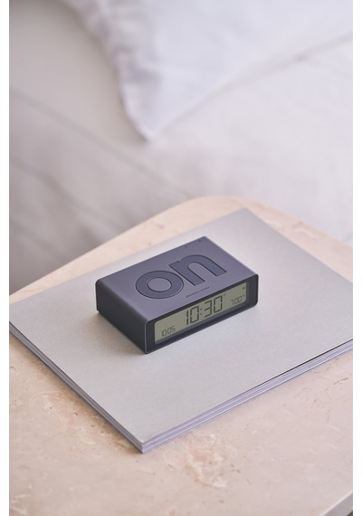 Lexon Flip Mini Şarj Edilebilir Alarm Saat Koyu Gri