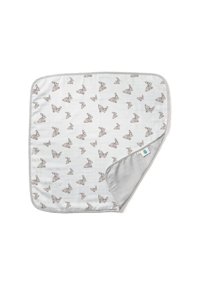 % 100 Pamuk Çift Kat Müslin Battaniye Iconique Lapin - Gri Tavşan 65x65 Cm Çftthrow1001 Çok Renkli