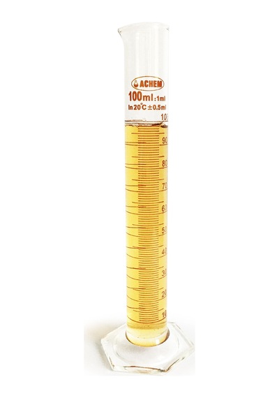 ACHEM 100ml Cam Mezür Uzun Form Kırmızı Skala