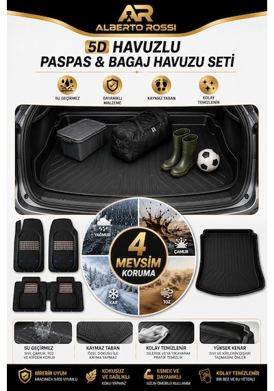Mg Hs Turbo Hybrıd 2024+ Uyumlu Araca Özel 3d Bagaj Havuzu Ve Paspas Venüs Krom