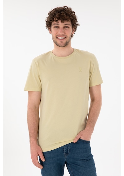 U.S. Polo Assn. Erkek Regular Fit Bisiklet Yaka Açık Haki Basic Tişört 50305924-VR183
