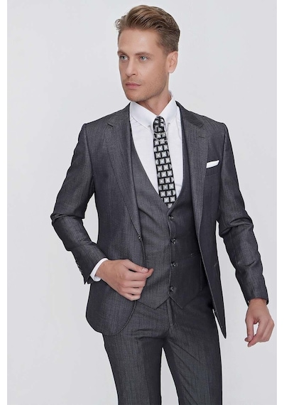 Efor Tk 858 Slim Fit Antrasit Klasik Takım Elbise Antrasit