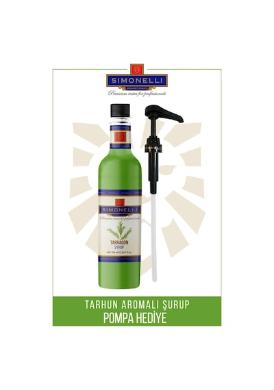 Simonelli Kahve ve Kokteyl Şurubu Tarhun Aromalı 700 ML + Pompa