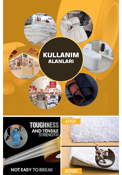 TechnoSmart 5cm X 5mt Çift Taraflı Izgara Bant Nano Teknolojili Süper Güçlü Bant ExtraGüçlü Taşıyıcı