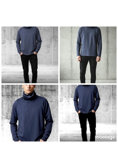 Black Steel Balıkçı Yaka Erkek Sweatshırt Lacivert