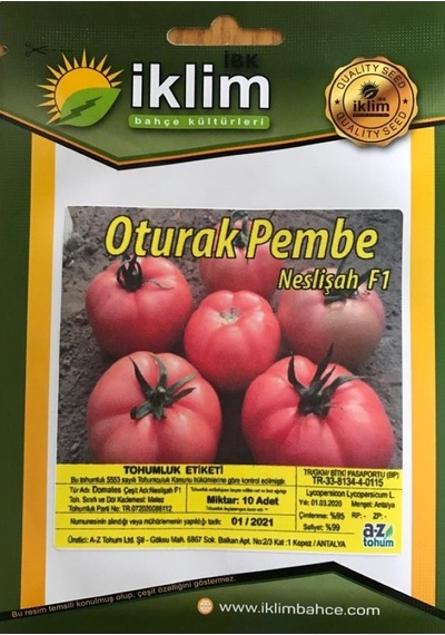 Oturak Pembe Domates Tohumu Neslişah F1 20 Adet Tohum