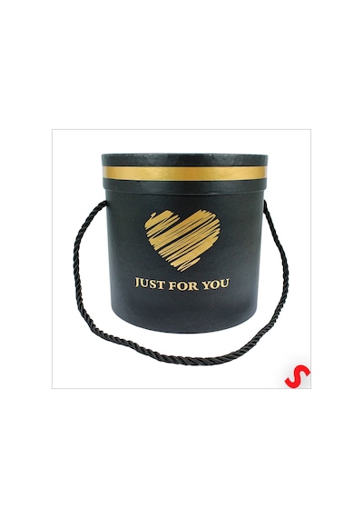 Just For You Silindir Hediye Kutusu 15,5 Cm Orta Boy Siyah