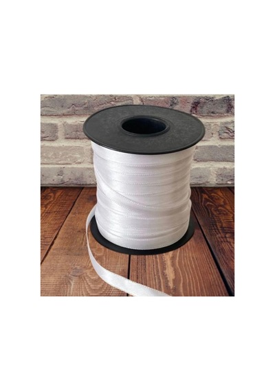 100 Metre Beyaz Saten Kurdele Şerit 1 Cm Beyaz Saten Kurdela Beyaz - 906370118