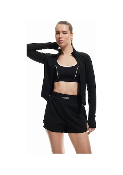 Koton Yüksek Bel Lastikli Baskılı Mini Spor Şort Siyah 5sak40061nk Siyah