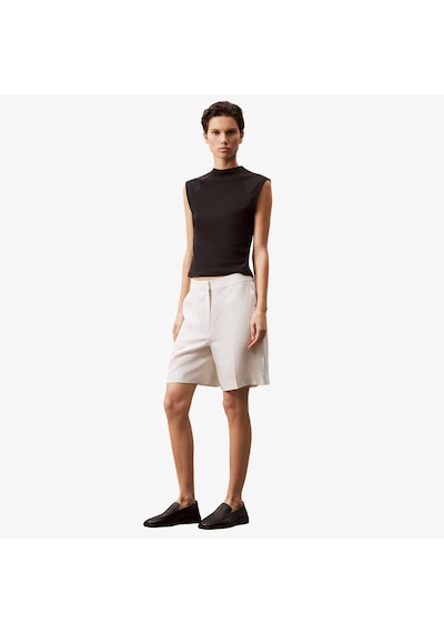 Calvin Klein Tencel Linen Kadın Bej Şortdüzk20k208380