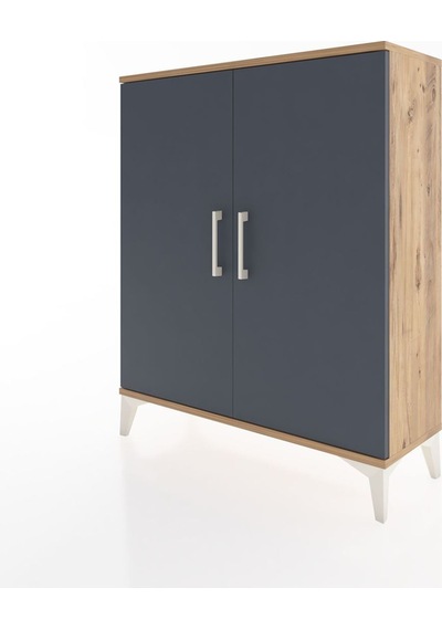 Arges Şifonyer Tek Raflı 2 Kapaklı 88x30x106 Çam-antrasit Atlas Çam