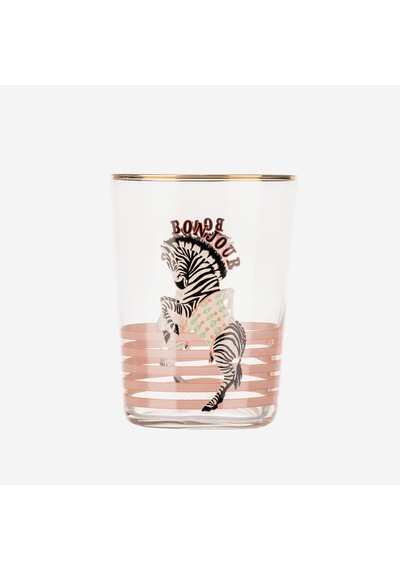 Zebra Pembe Cam Su Bardağı 500 Ml