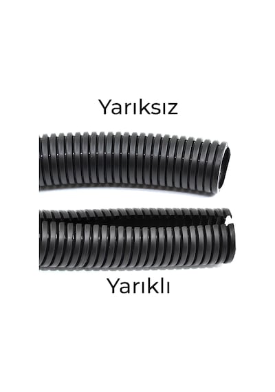 12mm Yarıklı Spiral Hortum Kablo Gizleme İzolasyon Borusu Esnek Siyah