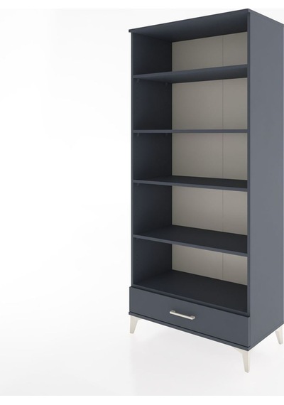 Hyperion Dolap 5 Raflı Tek Çekmeceli 88x44x195 Antrasit-antrasit Antrasit