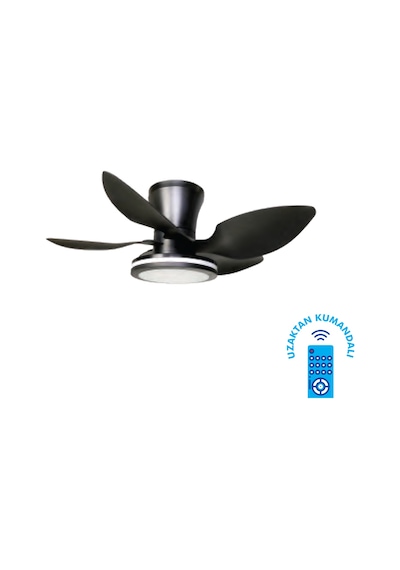 Vanti 30 Watt 71cm 28inç Ledli Dekoratif Vantilatör Siyah Kcf303