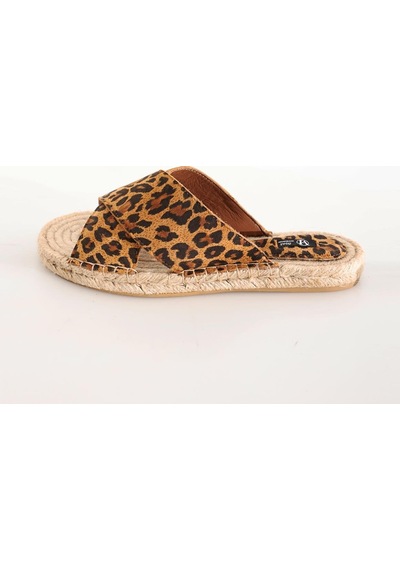 5in1Canpolat Leopar Espadril Terlik 24112-leopar Kahverengi