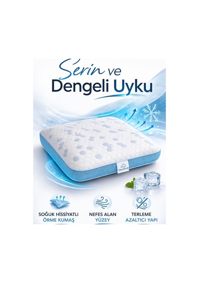 Boyun Destekli Ergonomik Ortopedik Yastık Mavi - Beyaz