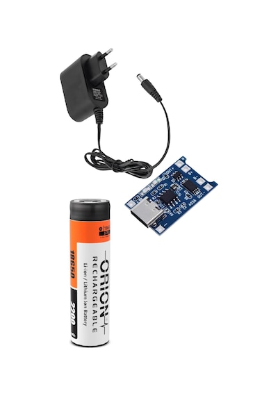 1 Adet Orion Li-ion Pil, Tp4056 Type-c Korumalı 18650 Pil Şarj Devresi Ve 5v 1a Adaptör