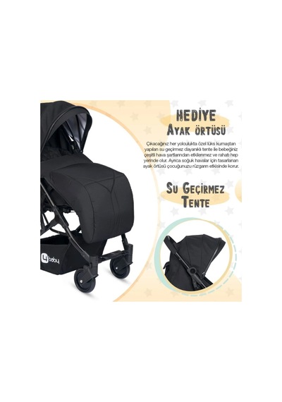 Mimma Baby Black Drone Sky Travel Kabin Sistem Bebek Arabası
