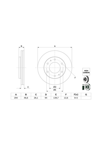 Mitsubishi L200 2.3dı-d 2019-2025 Bosch Ön Disk 294mm 2 Adet