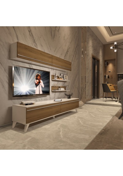 Decoraktiv Eko 5 Mdf Std Retro Tv Ünitesi Tv Sehpası Beyaz - Pera