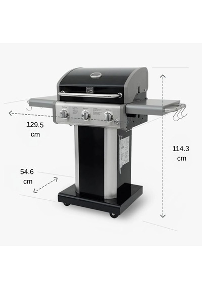 Kenmore Gazlı Barbekü 3 Ocaklı Siyah - Bakır Siyah Bakır