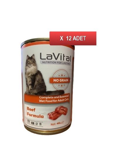 La Vital Sığır Etli Konserve Yetişkin Kedi Maması 12 x 400 G
