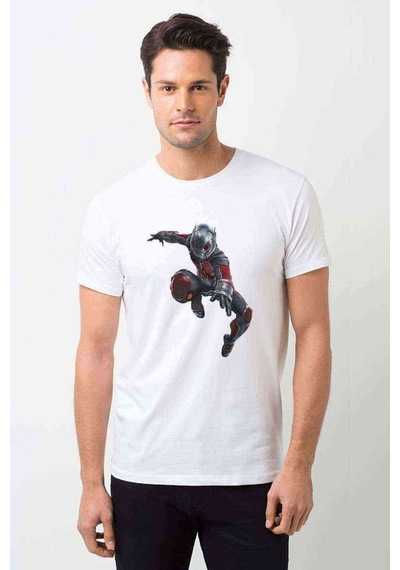 Ant Man Karınca Adam Jump Baskılı Beyaz Erkek Tshirt