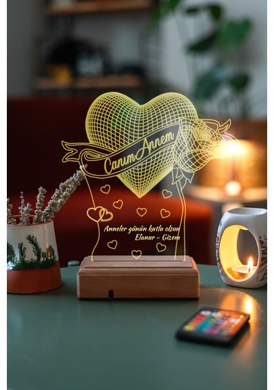 Kişiye Özel Anneler Günü Hediyesi 3D Led Lamba