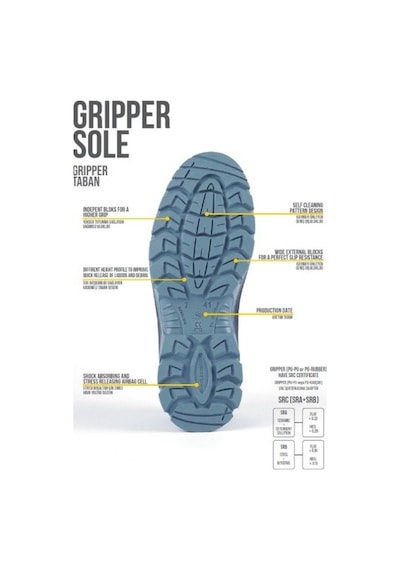 Mekap Gripper Gpr-302 S1 Siyah Gri Energy Burun İş Ayakkabısı
