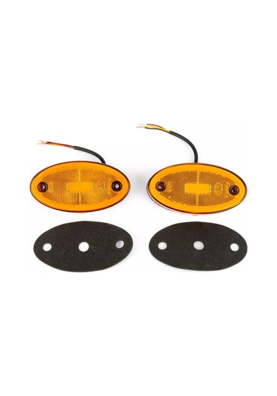 Ahmet Otomotiv Neon Model Ledli Oval Yan Lamba 12v-24v Sarı Renk