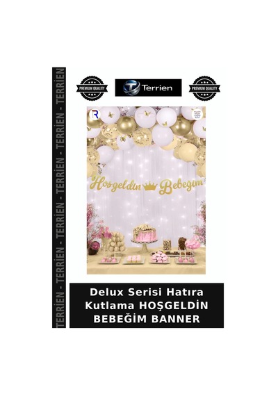 Delux Serisi Hatıra Kutlama Hoşgeldin Bebeğim Banner Çok Renkli