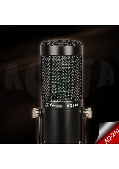 Aq210 Condenser Stüdyo Profesyonel Kayıt ve Yayın Mikrofonu Studio Siyah