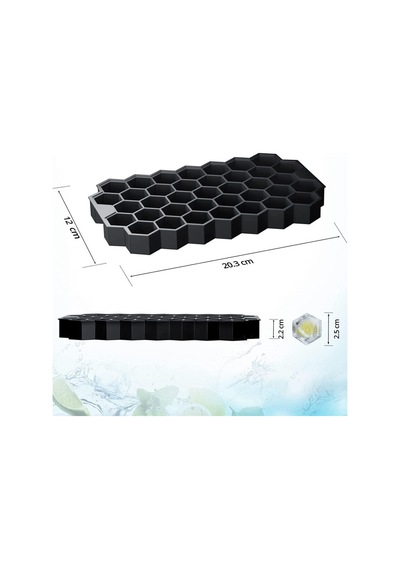 Mithra Lite 37 Li Petek Desenli Silikon Buz Kalıbı Mıt1074 Gri