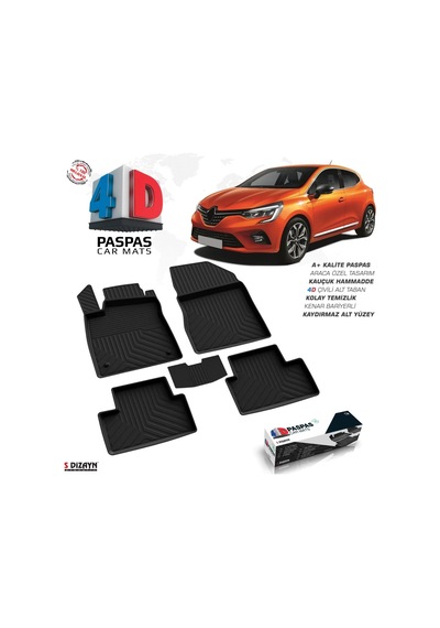 Renault Clio 5 4d Havuzlu Paspas 2019-2026 A+kalite