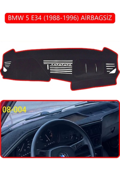 Bmw 5 E34 1988-1996 Airbagsiztorpido Koruma Halısı Kırmızı Kenar