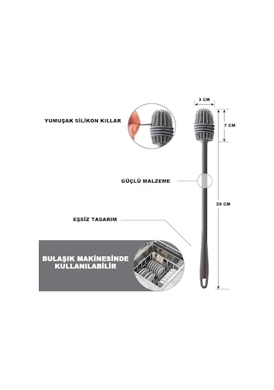 Biberon Temizlik Fırçası Silikon Matara Temizleme