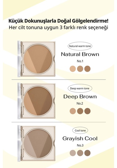 Peripera Doğal Görünüm Sunan 3 Lü Kontür Kiti Perıpera V Shading 002 Deep Brown