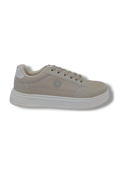 Zerhan Axıon 011 Unisex Bej Bağcıklı Şık Keten Spor Ayakkabı Bej