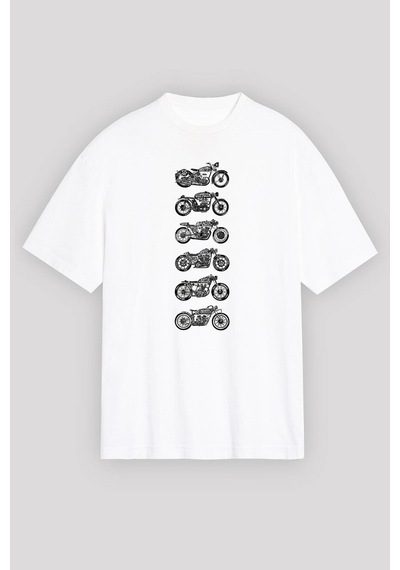 Noıssey Ko Butadigi Beyaz Unisex Oversize Tişört T-shirt Os11409