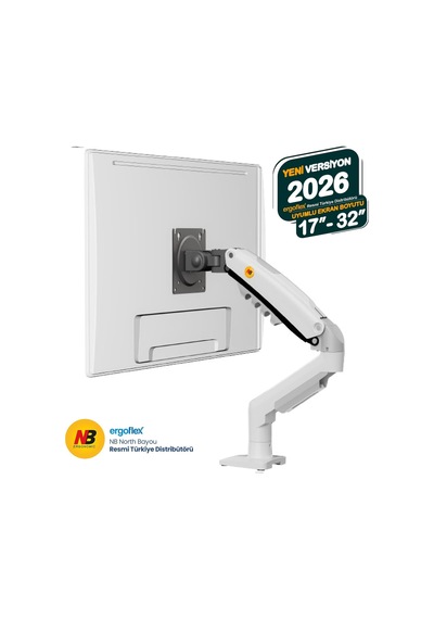 Lexroo North Bayou Nb F80 Profesyonel 17-32 Inch Monitör Standı 2026 Versiyon Beyaz