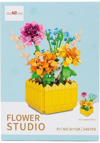 Toys E Toys Flower Studio Renkli Çiçek Bahçesi Yapı Blok Seti 549 Parça 9112a