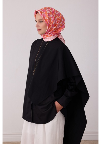 Belli Etnik Desen %100 Twill İpek Eşarp Be22 Pembe