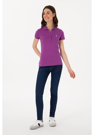 U.S. Polo Assn. Kadın Mor Basic Polo Yaka Tişört 50300896-VR037